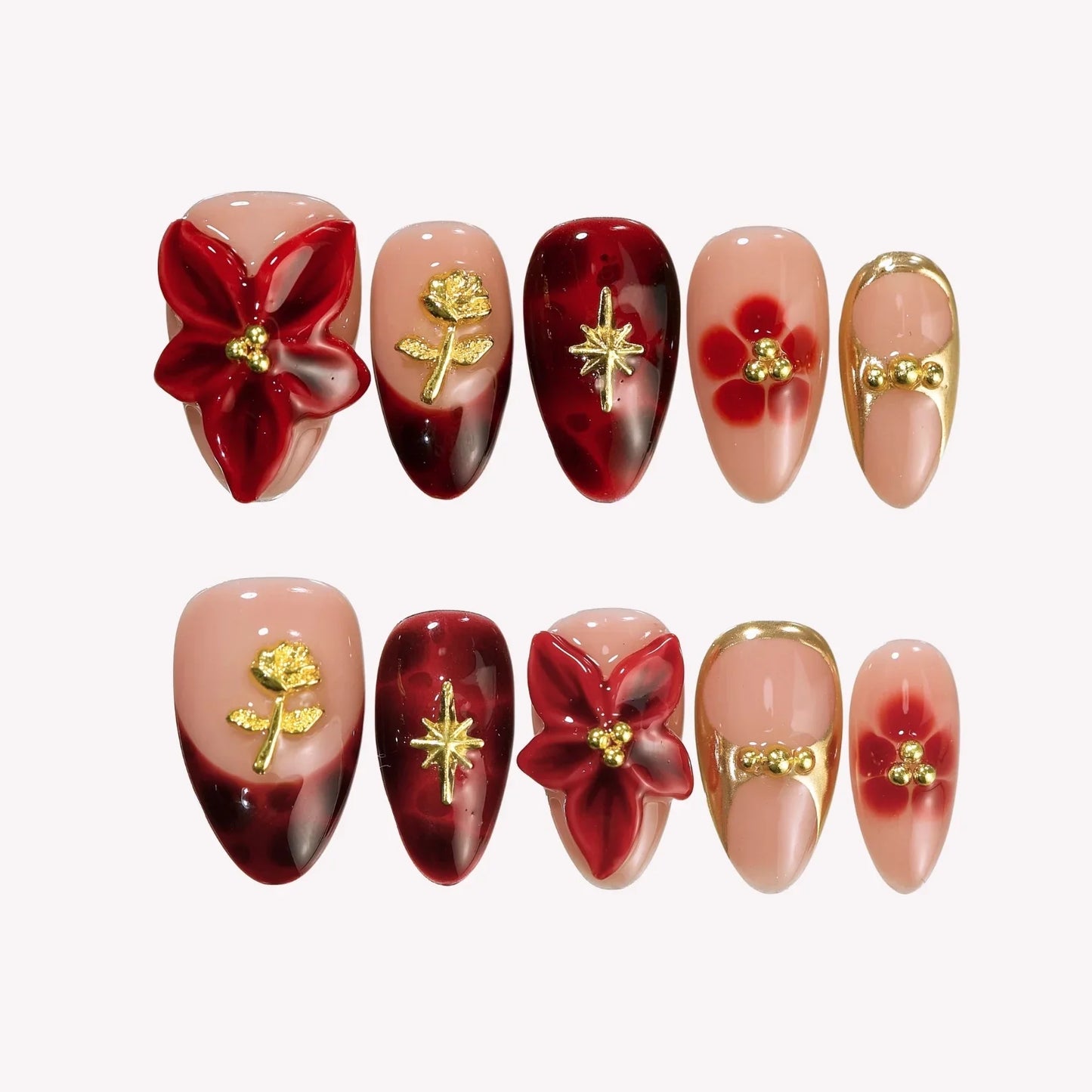 Velvet Rouge - Ersa Nails Nude Red PressOnNails